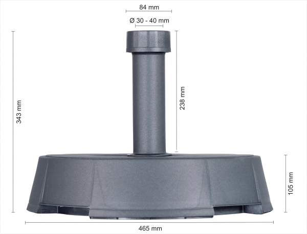Schneider Beton-Ständer ca. 30 kg anthrazit für Schirme bis 250cm Mast Ø 30-40mm